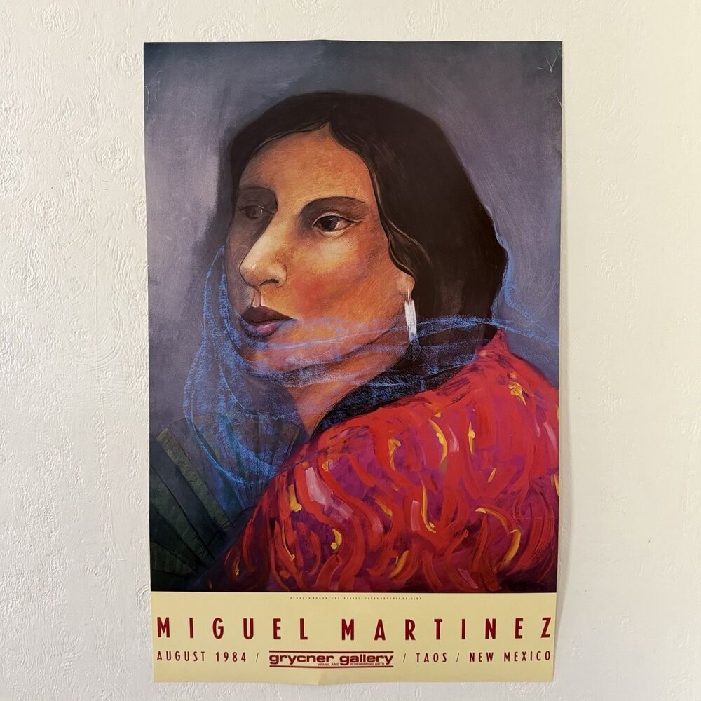 Miguel Martinez Penasco Woman Poster Print 1984 Grycner Gallery Signed Taos NM